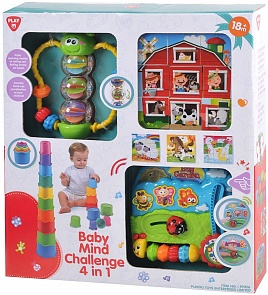 Набор развивающих игрушек: формочки, бабочка, кубики и центр (Playgo, Play 97026veg)